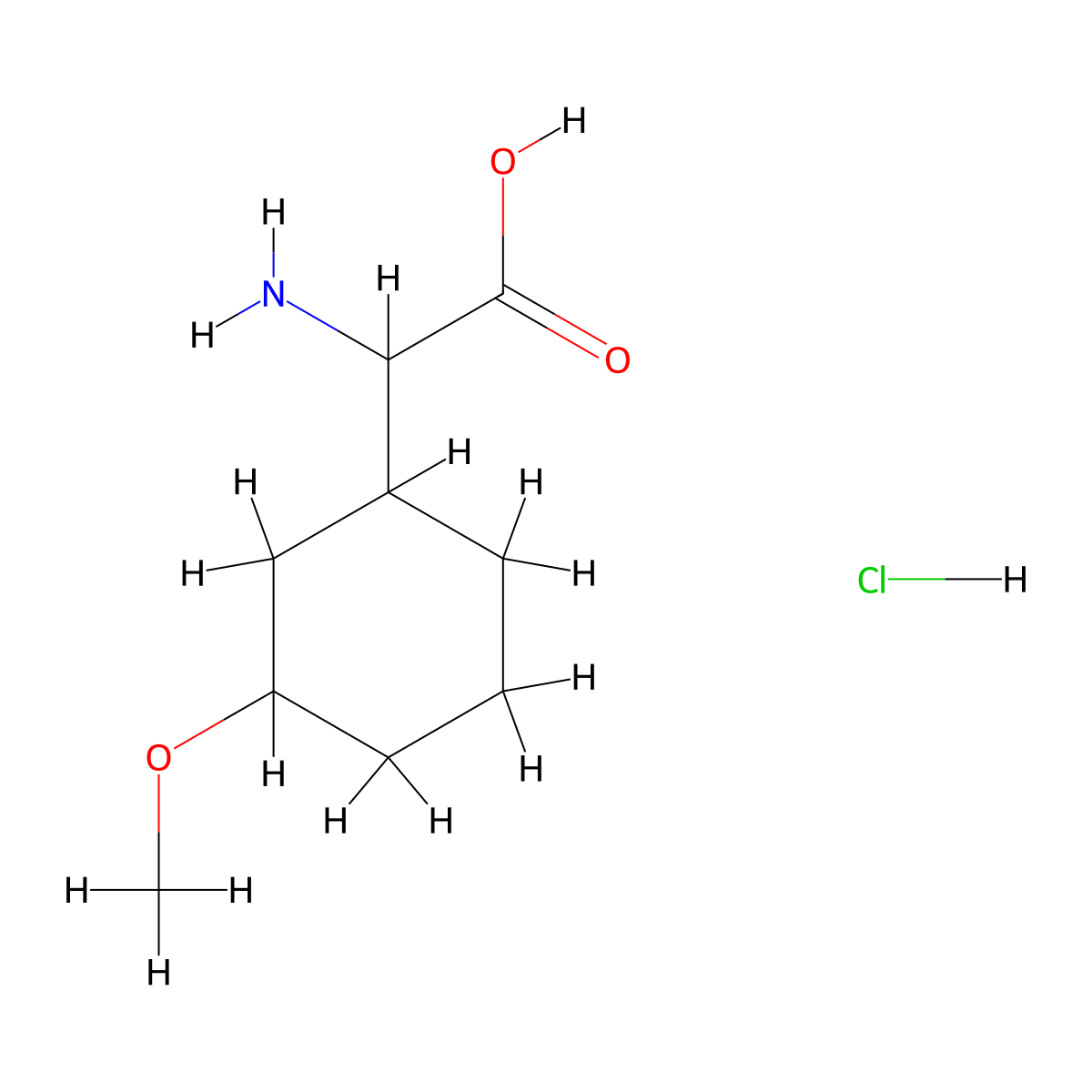 2-Amino-2-(3-methoxycyclohexyl)acetic acid hydrochloride molecular structure, CAS 1803571-33-6