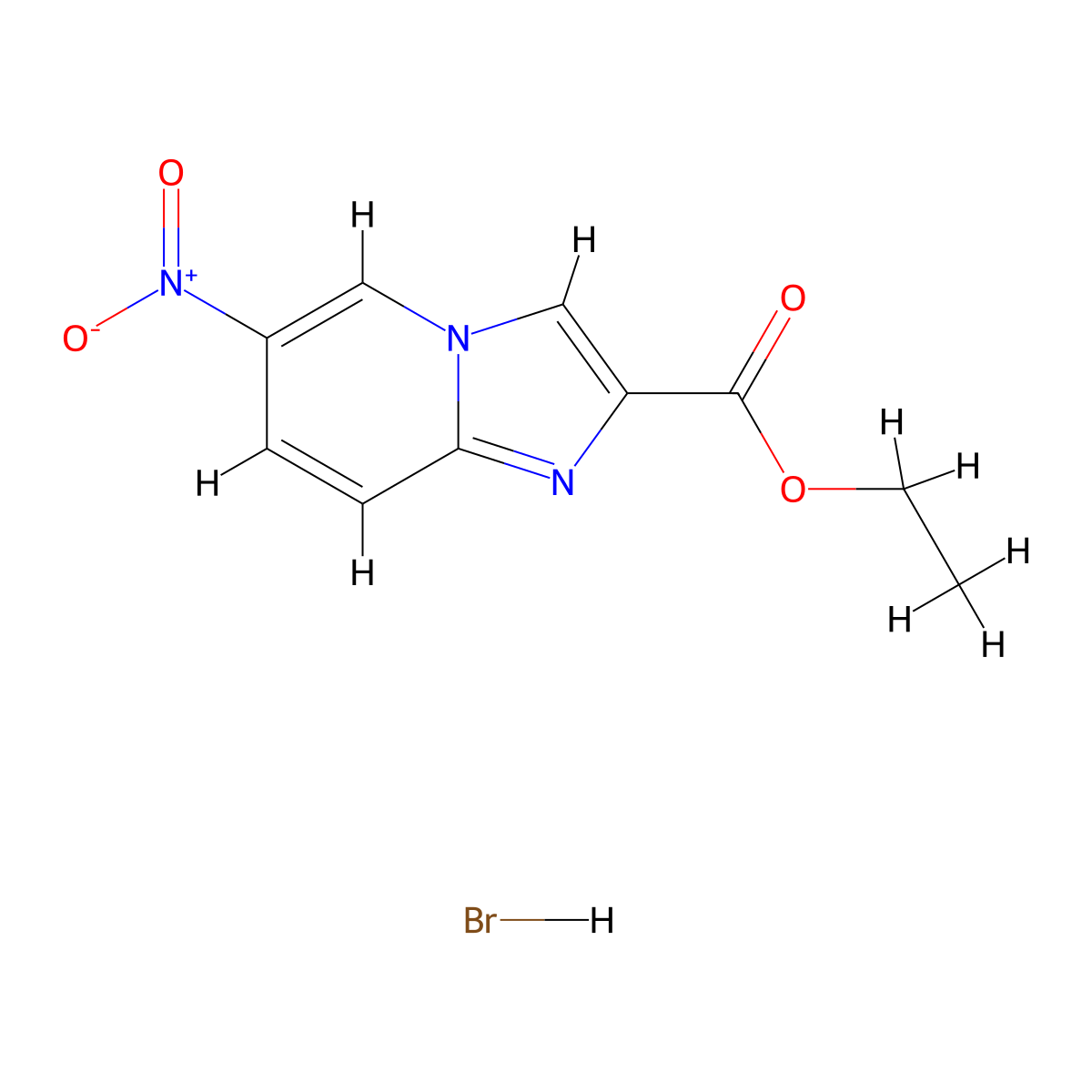 6-Nitroimidazo[1,2-a]pyridine-2-carboxylic acid ethyl ester hydrobromide molecular structure, CAS 1803571-36-9