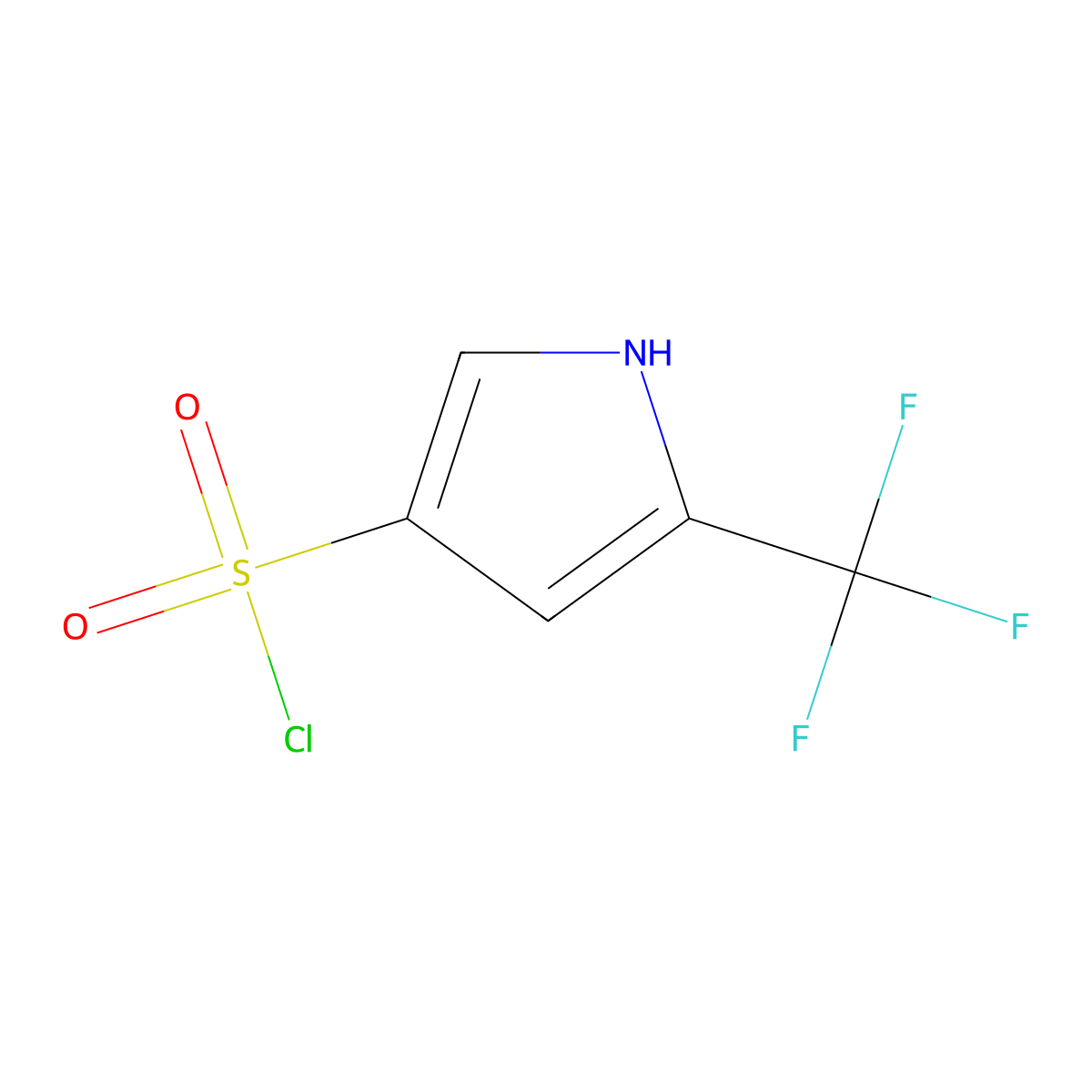 5-(trifluoromethyl)-1H-pyrrole-3-sulfonyl chloride molecular structure, CAS 1803571-48-3