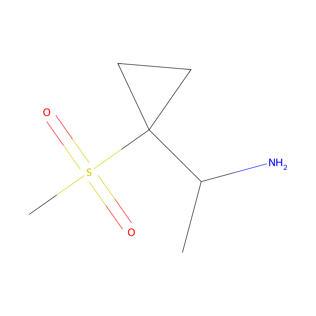1-(1-Methanesulfonylcyclopropyl)ethan-1-amine molecular structure, CAS 1803571-50-7