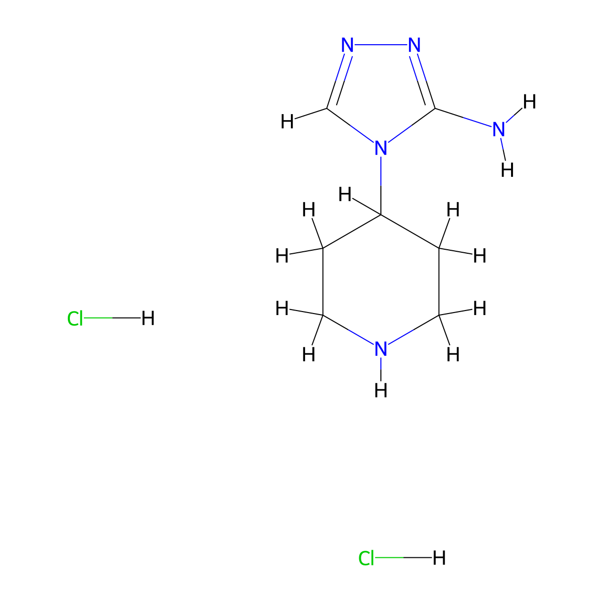 4-(piperidin-4-yl)-4H-1,2,4-triazol-3-amine dihydrochloride molecular structure, CAS 1803571-60-9