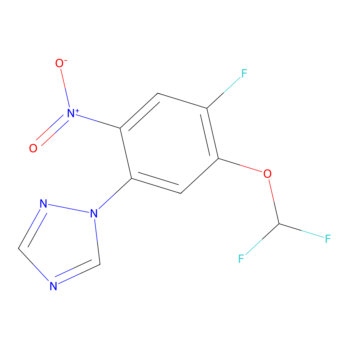 1-[5-(difluoromethoxy)-4-fluoro-2-nitrophenyl]-1H-1,2,4-triazole molecular structure, CAS 1803571-61-0