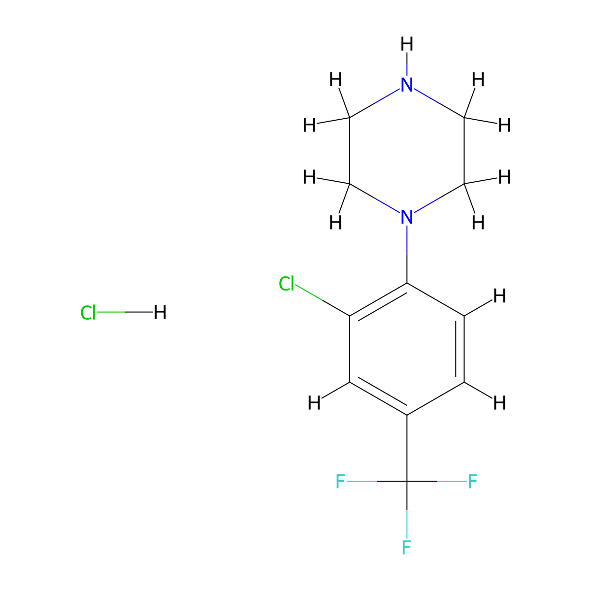 1-(2-Chloro-4-(trifluoromethyl)phenyl)piperazine hydrochloride molecular structure, CAS 1803571-62-1