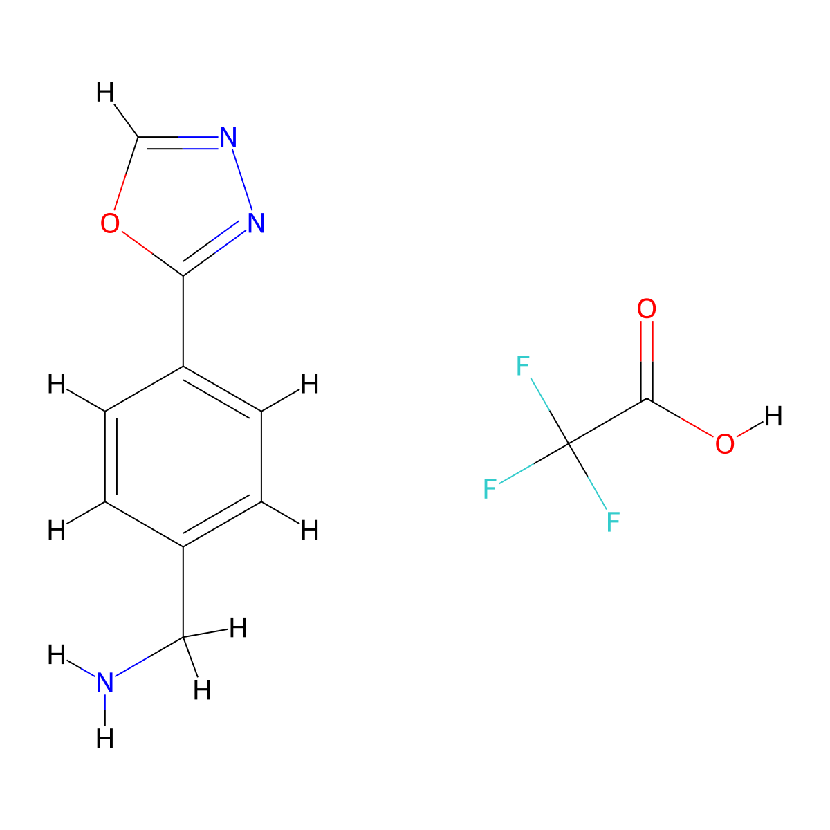 (4-(1,3,4-Oxadiazol-2-yl)phenyl)methanamine; trifluoroacetic acid molecular structure, CAS 1803571-67-6