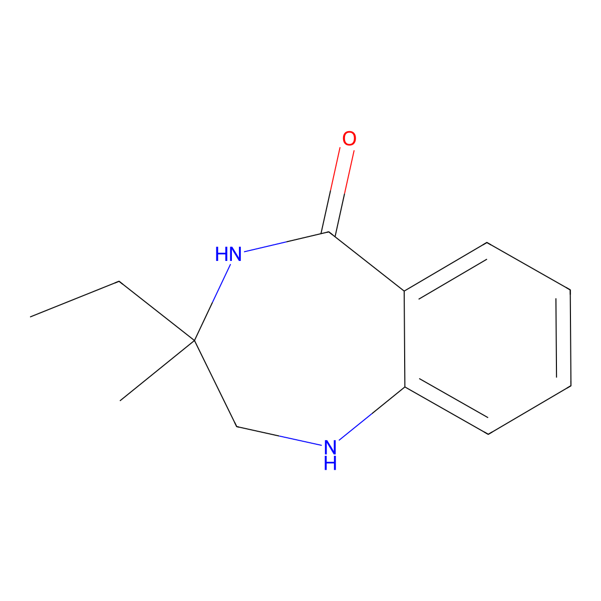 3-ethyl-3-methyl-2,3,4,5-tetrahydro-1H-1,4-benzodiazepin-5-one molecular structure, CAS 1803571-72-3