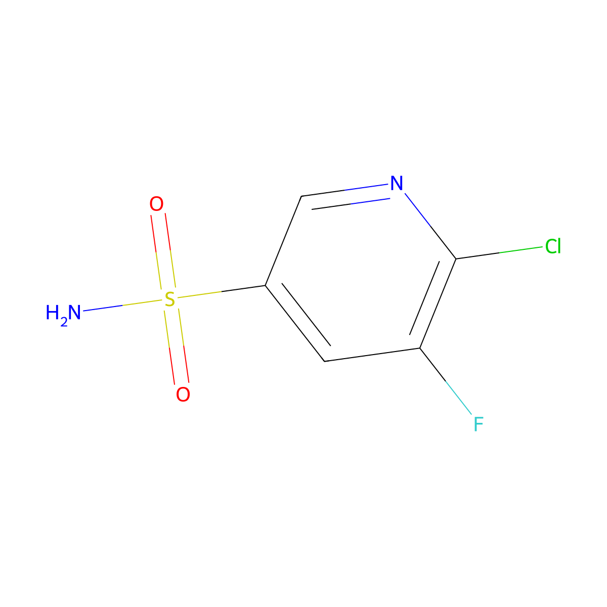 6-Chloro-5-fluoropyridine-3-sulfonamide molecular structure, CAS 1803571-80-3