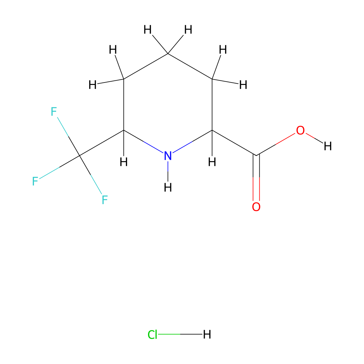 6-(Trifluoromethyl)piperidine-2-carboxylic acid hydrochloride molecular structure, CAS 1803571-89-2