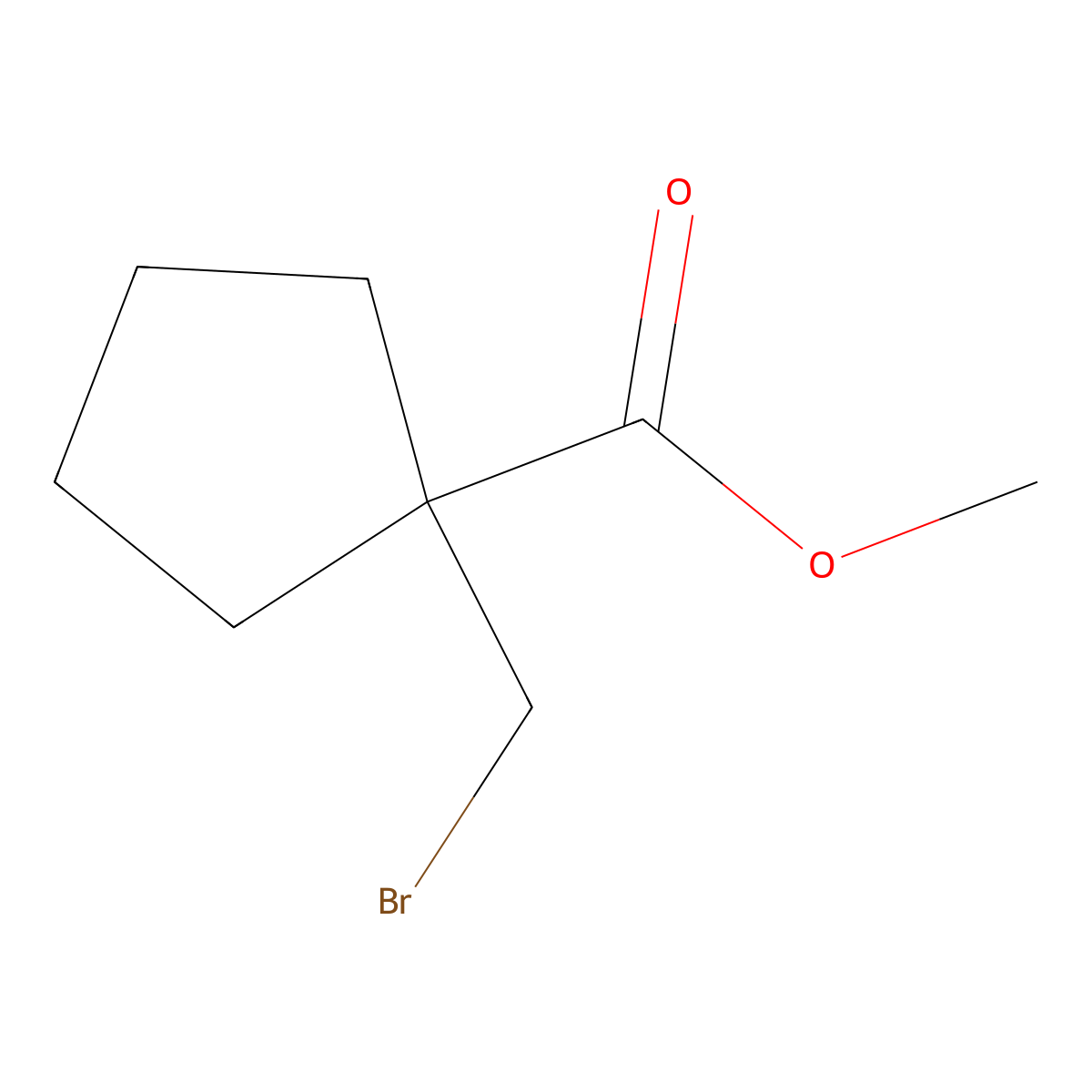 Methyl 1-(bromomethyl)cyclopentane-1-carboxylate molecular structure, CAS 1803571-92-7