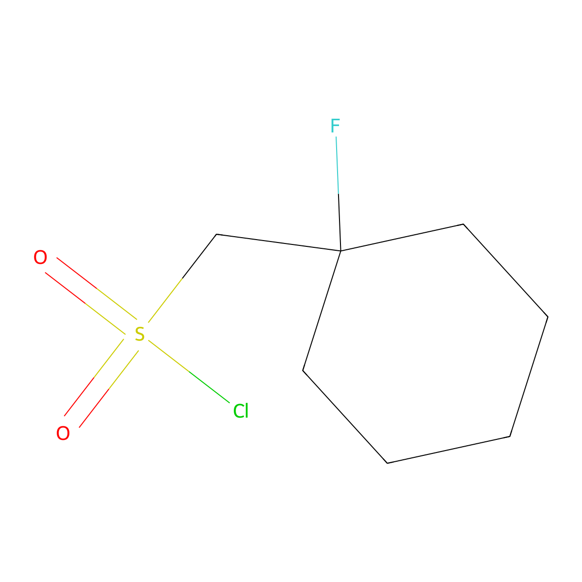 (1-Fluorocyclohexyl)methanesulfonyl chloride molecular structure, CAS 1803572-07-7