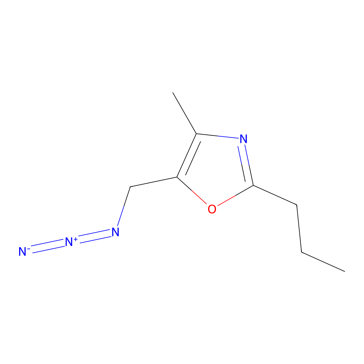 5-(Azidomethyl)-4-methyl-2-propyl-1,3-oxazole molecular structure, CAS 1803572-09-9