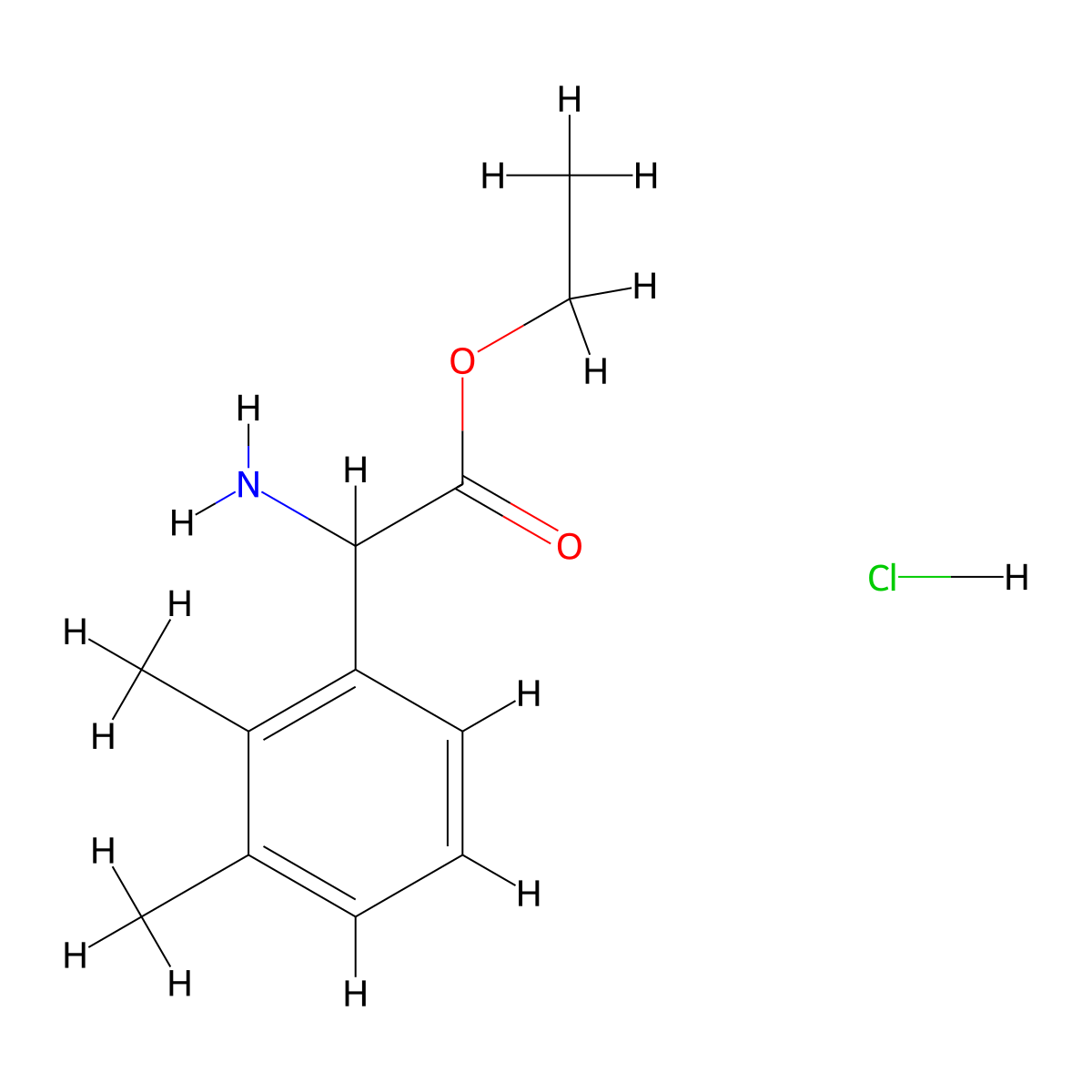 Ethyl 2-amino-2-(2,3-dimethylphenyl)acetate hydrochloride molecular structure, CAS 1803572-17-9