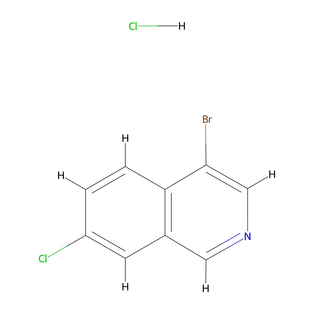 4-Bromo-7-chloroisoquinoline hydrochloride molecular structure, CAS 1803572-19-1