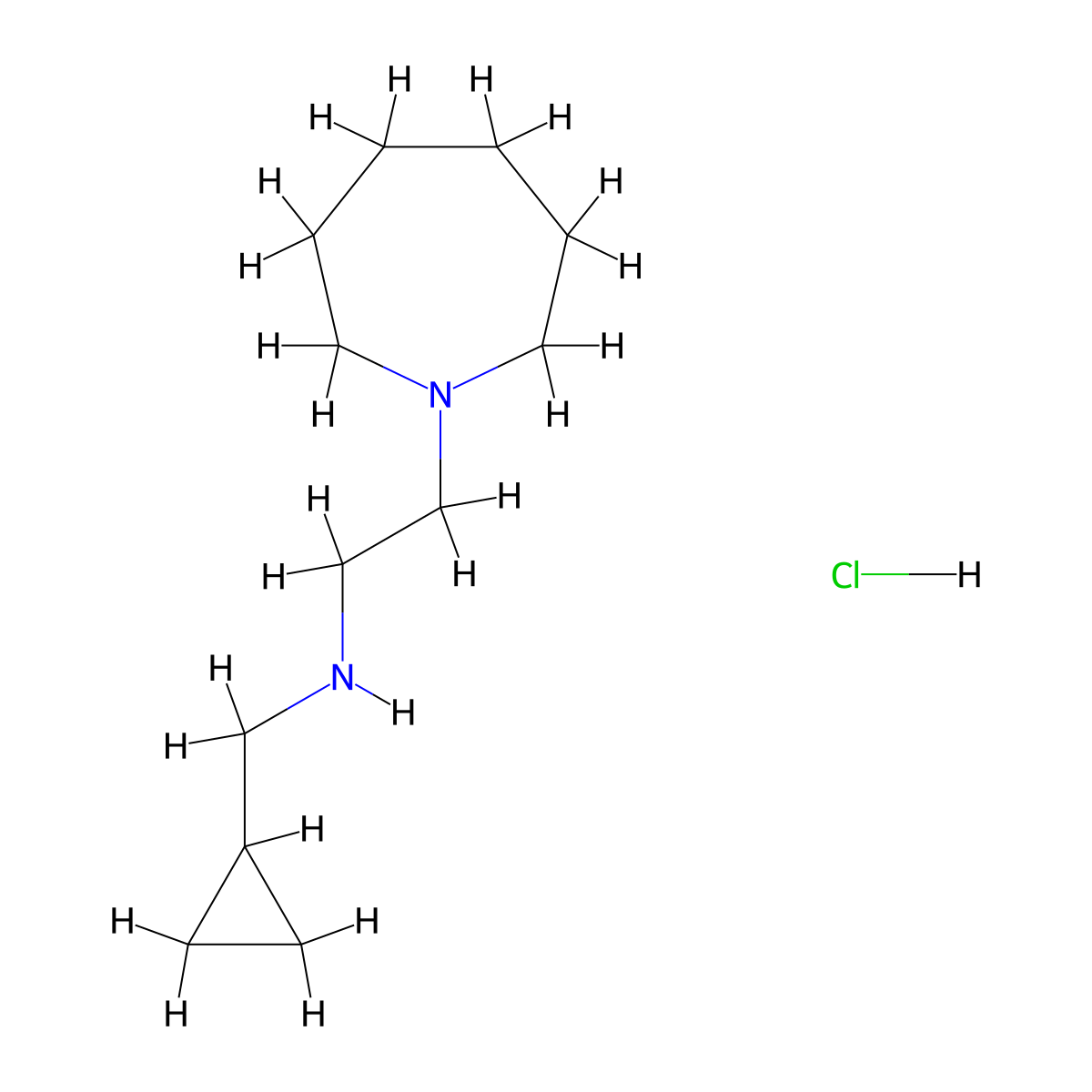 [2-(Azepan-1-yl)ethyl](cyclopropylmethyl)amine hydrochloride molecular structure, CAS 1803572-26-0