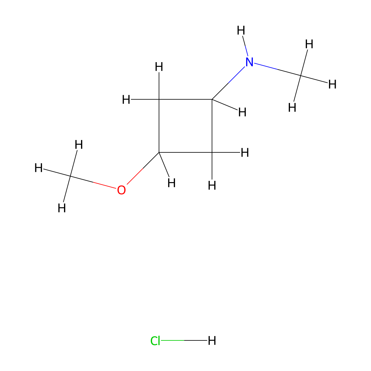 3-Methoxy-N-methylcyclobutan-1-amine hydrochloride molecular structure, CAS 1803572-36-2