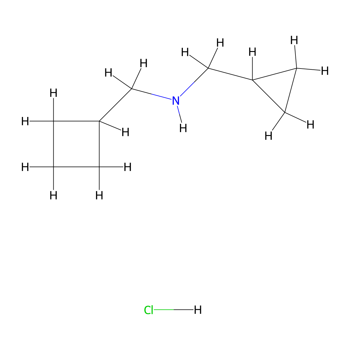 (Cyclobutylmethyl)(cyclopropylmethyl)amine hydrochloride molecular structure, CAS 1803572-40-8