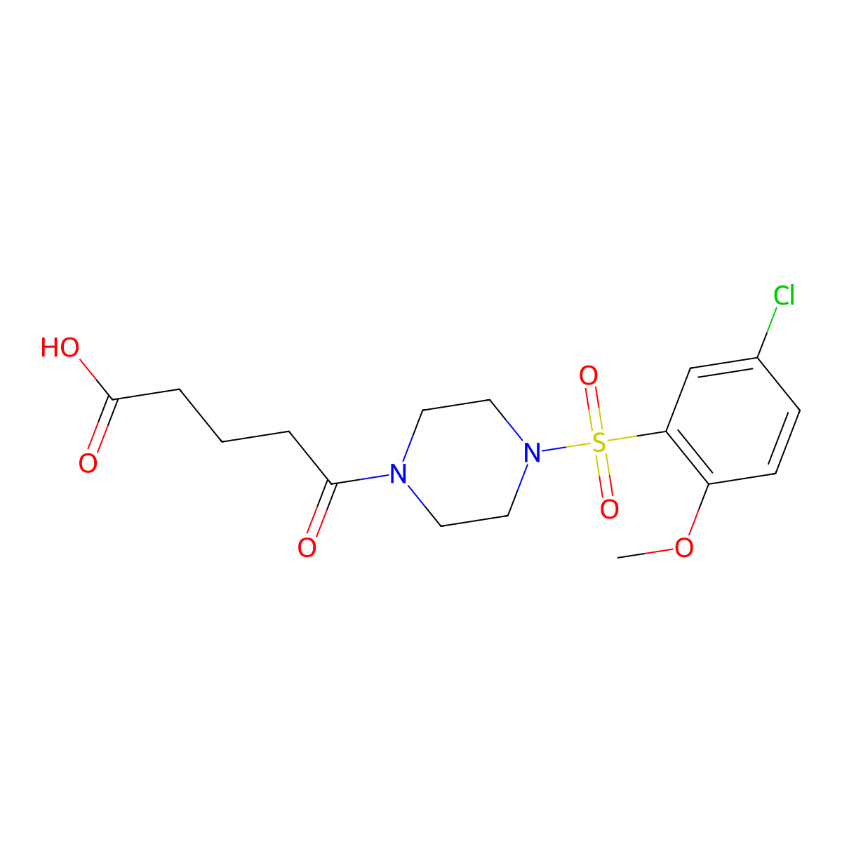 5-[4-(5-Chloro-2-methoxybenzenesulfonyl)piperazin-1-yl]-5-oxopentanoic acid molecular structure, CAS 1803580-64-4