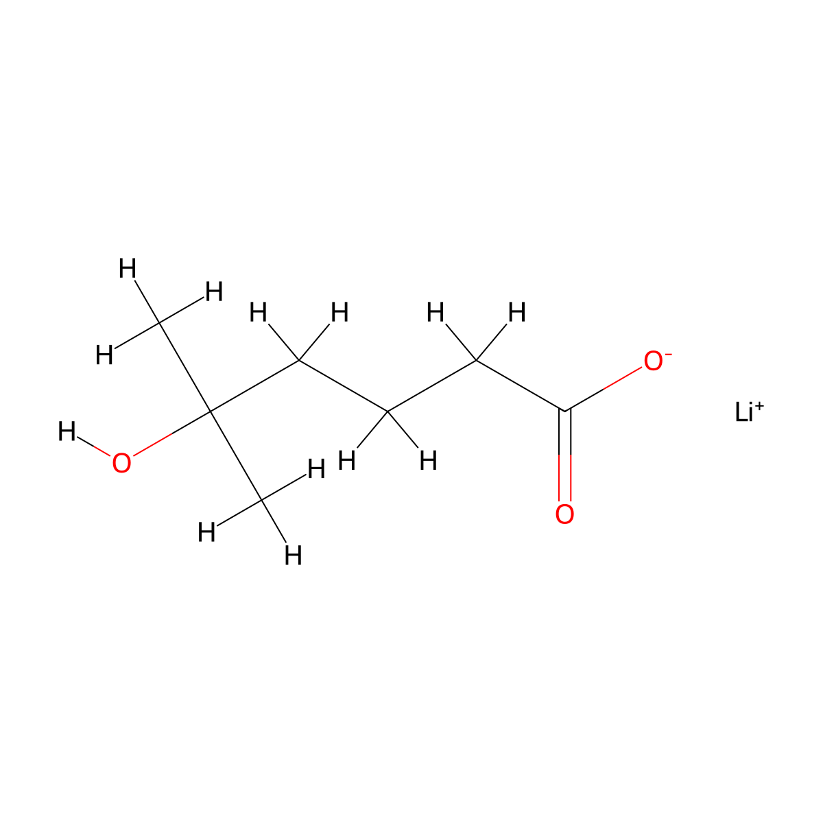 Lithium(1+) ion 5-hydroxy-5-methylhexanoate molecular structure, CAS 1803580-65-5