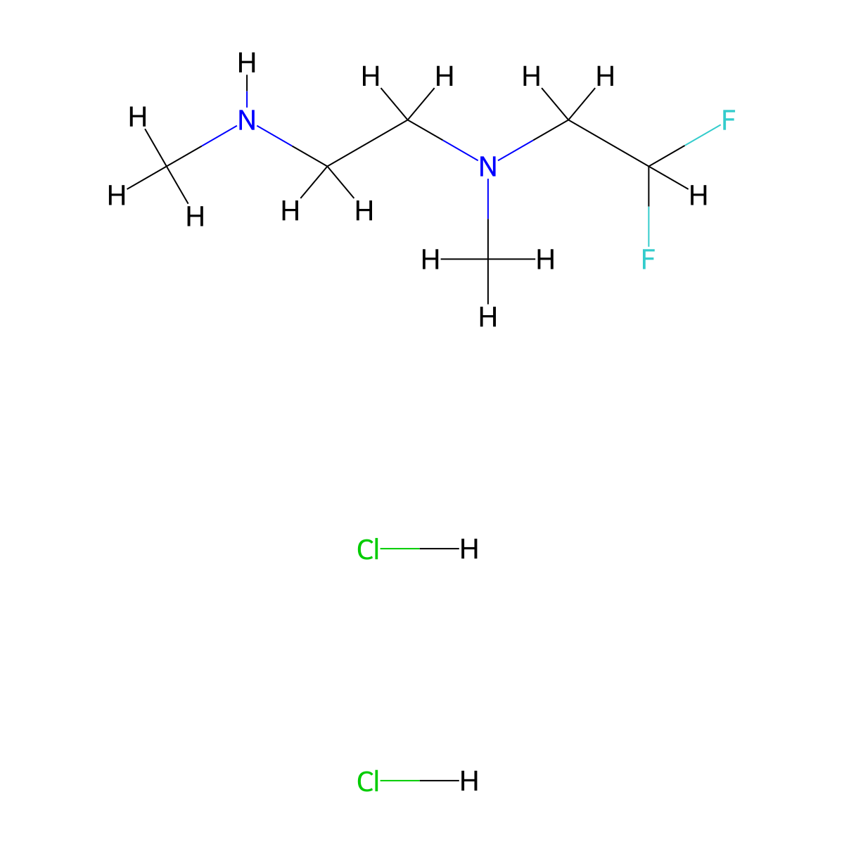 (2,2-Difluoroethyl)(methyl)[2-(methylamino)ethyl]amine dihydrochloride molecular structure, CAS 1803580-69-9