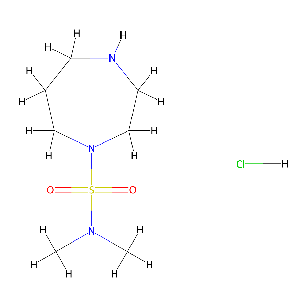 N,N-dimethyl-1,4-diazepane-1-sulfonamide hydrochloride molecular structure, CAS 1803580-76-8