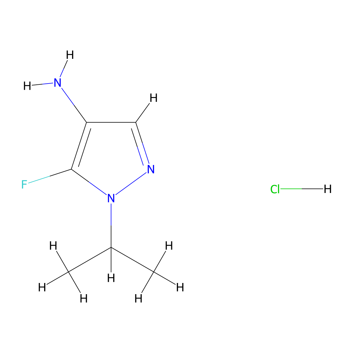 5-Fluoro-1-(propan-2-yl)-1H-pyrazol-4-amine hydrochloride molecular structure, CAS 1803580-81-5