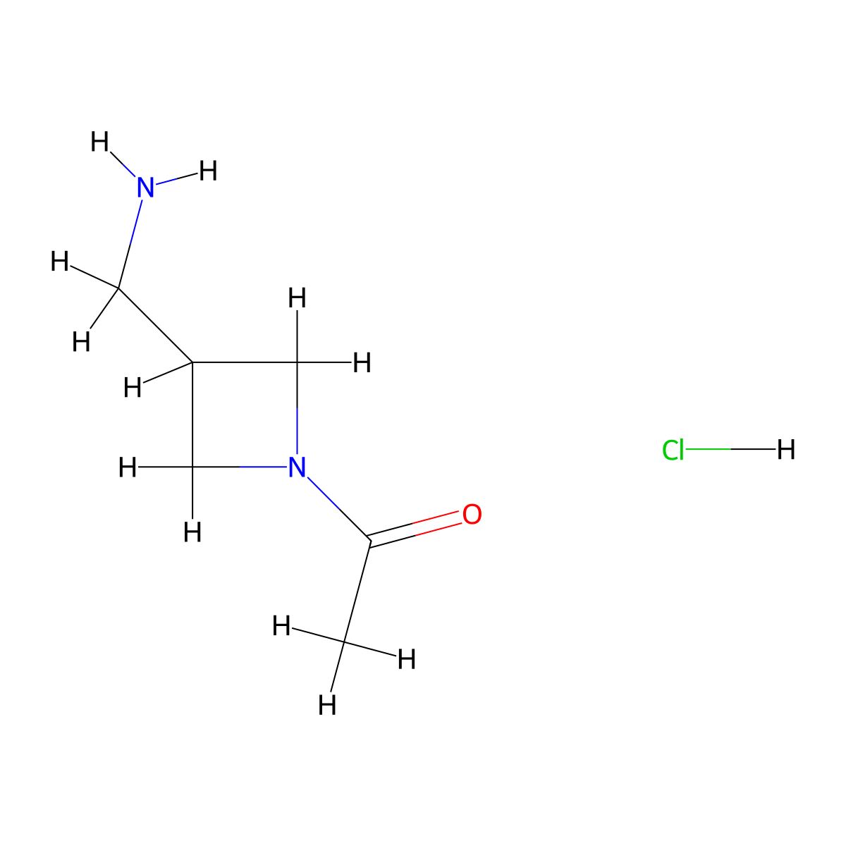 1-(3-(Aminomethyl)azetidin-1-yl)ethanone hydrochloride molecular structure, CAS 1803580-89-3