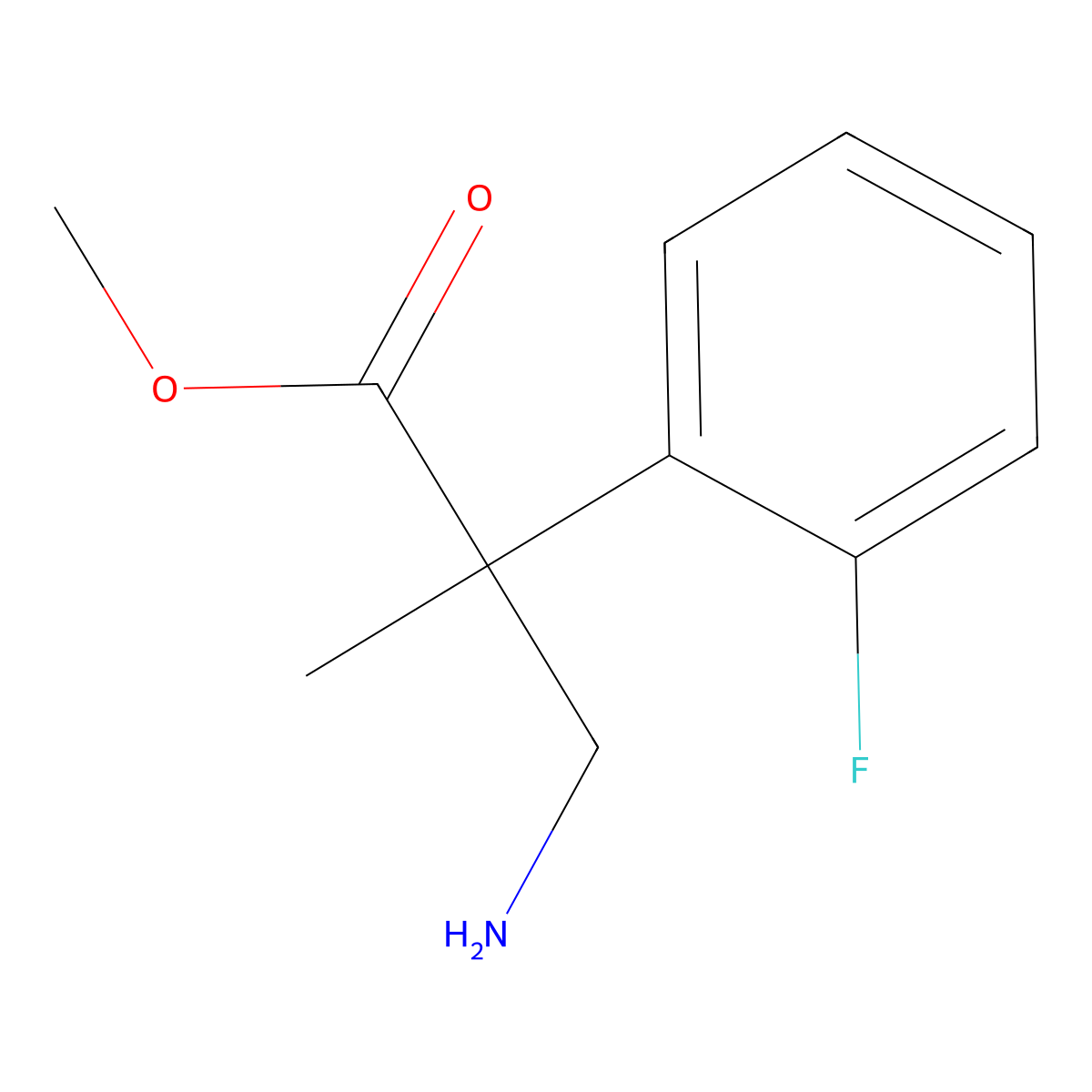 Methyl 3-amino-2-(2-fluorophenyl)-2-methylpropanoate molecular structure, CAS 1803580-97-3