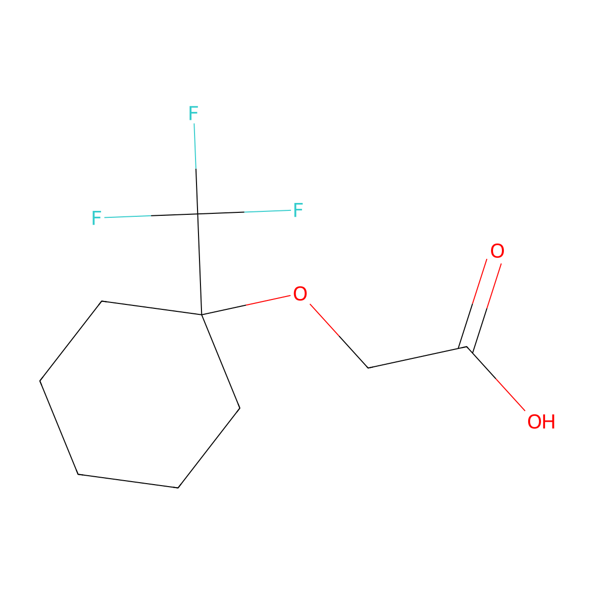2-((1-(Trifluoromethyl)cyclohexyl)oxy)acetic acid molecular structure, CAS 1803581-01-2