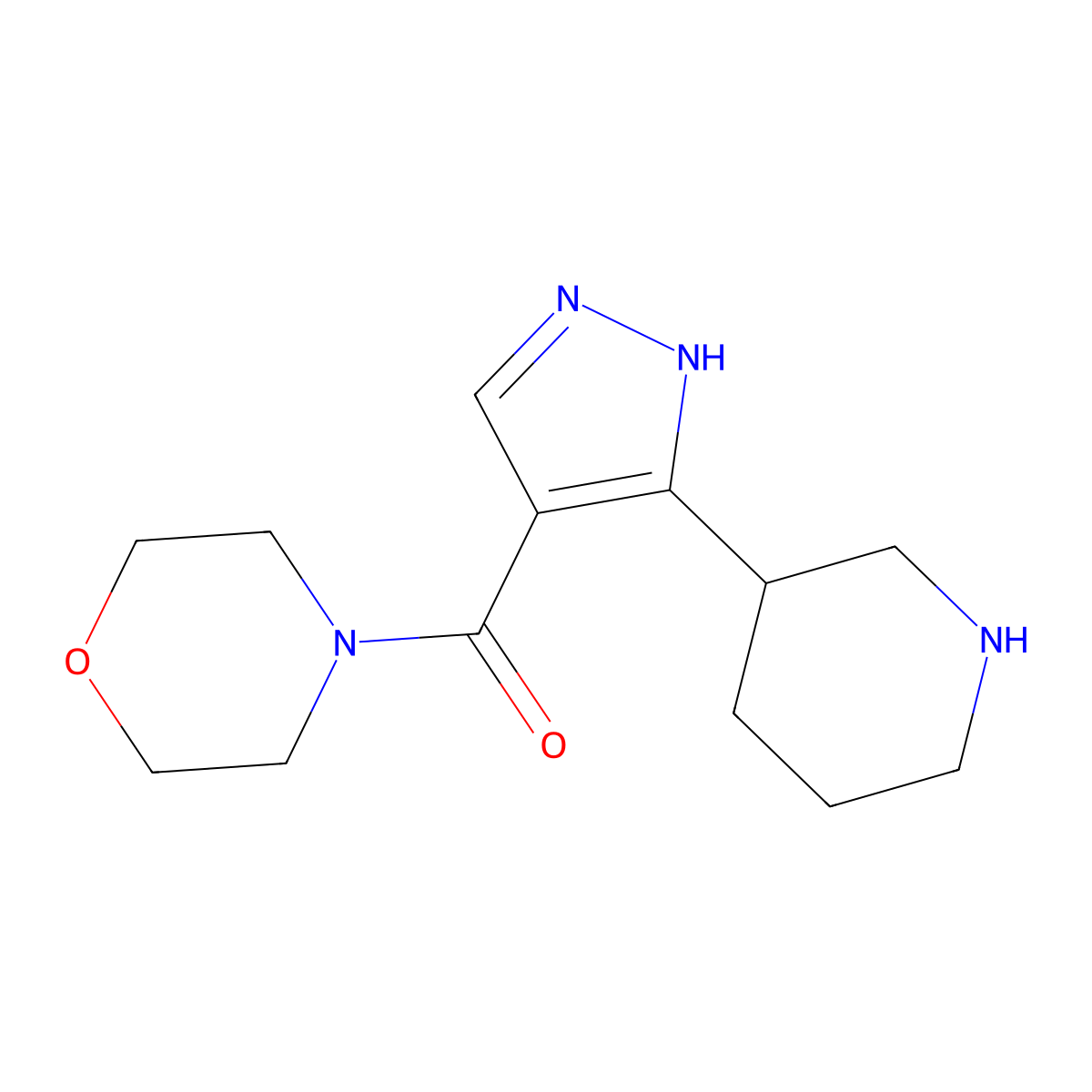 4-[3-(Piperidin-3-yl)-1H-pyrazole-4-carbonyl]morpholine molecular structure, CAS 1803581-15-8