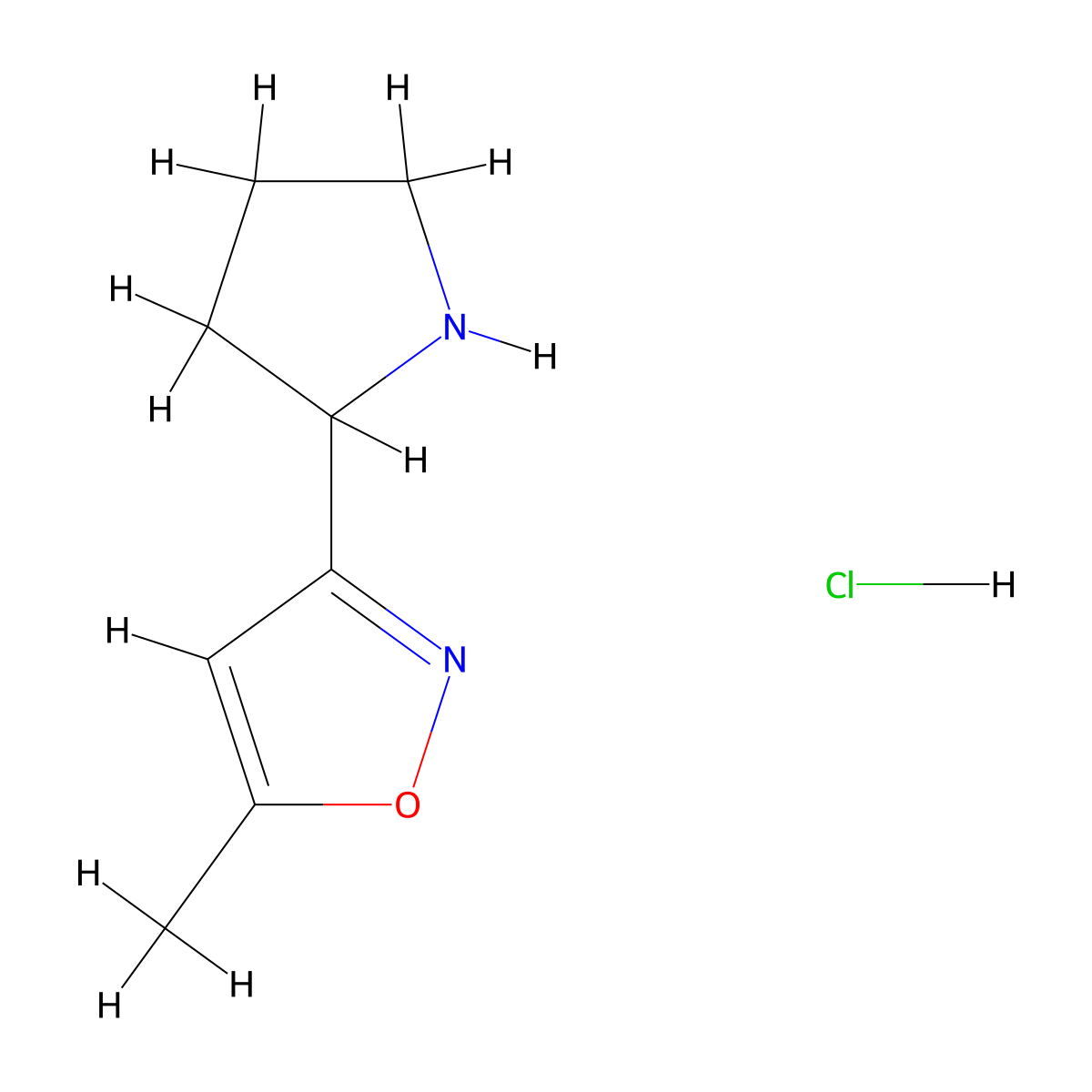 5-Methyl-3-(pyrrolidin-2-yl)-1,2-oxazole hydrochloride molecular structure, CAS 1803581-17-0