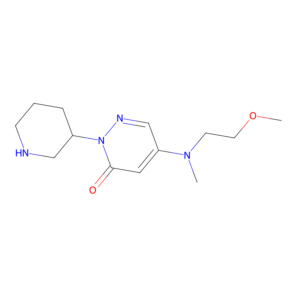 5-[(2-Methoxyethyl)(methyl)amino]-2-(piperidin-3-yl)-2,3-dihydropyridazin-3-one molecular structure, CAS 1803581-21-6