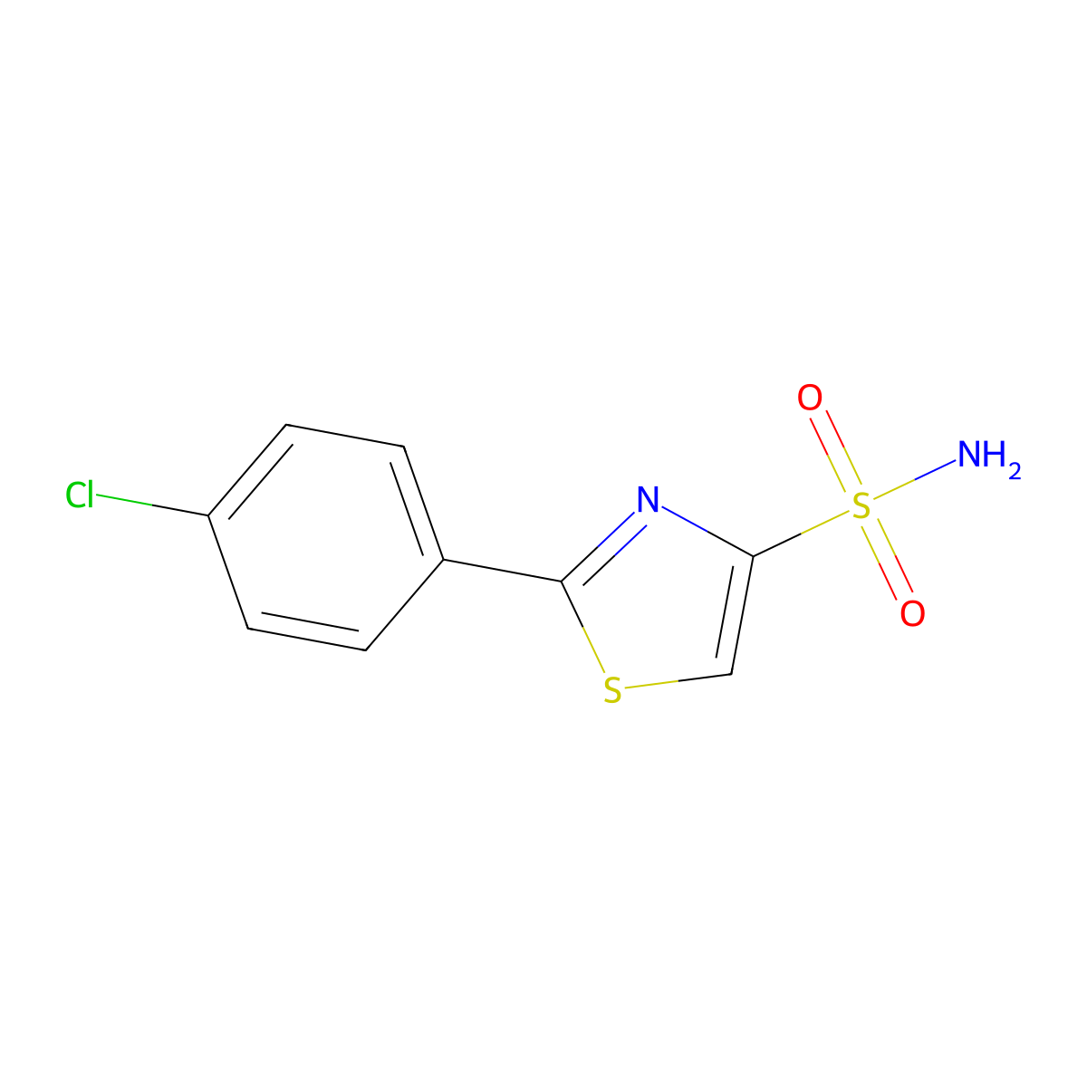 2-(4-Chlorophenyl)-1,3-thiazole-4-sulfonamide molecular structure, CAS 1803581-26-1