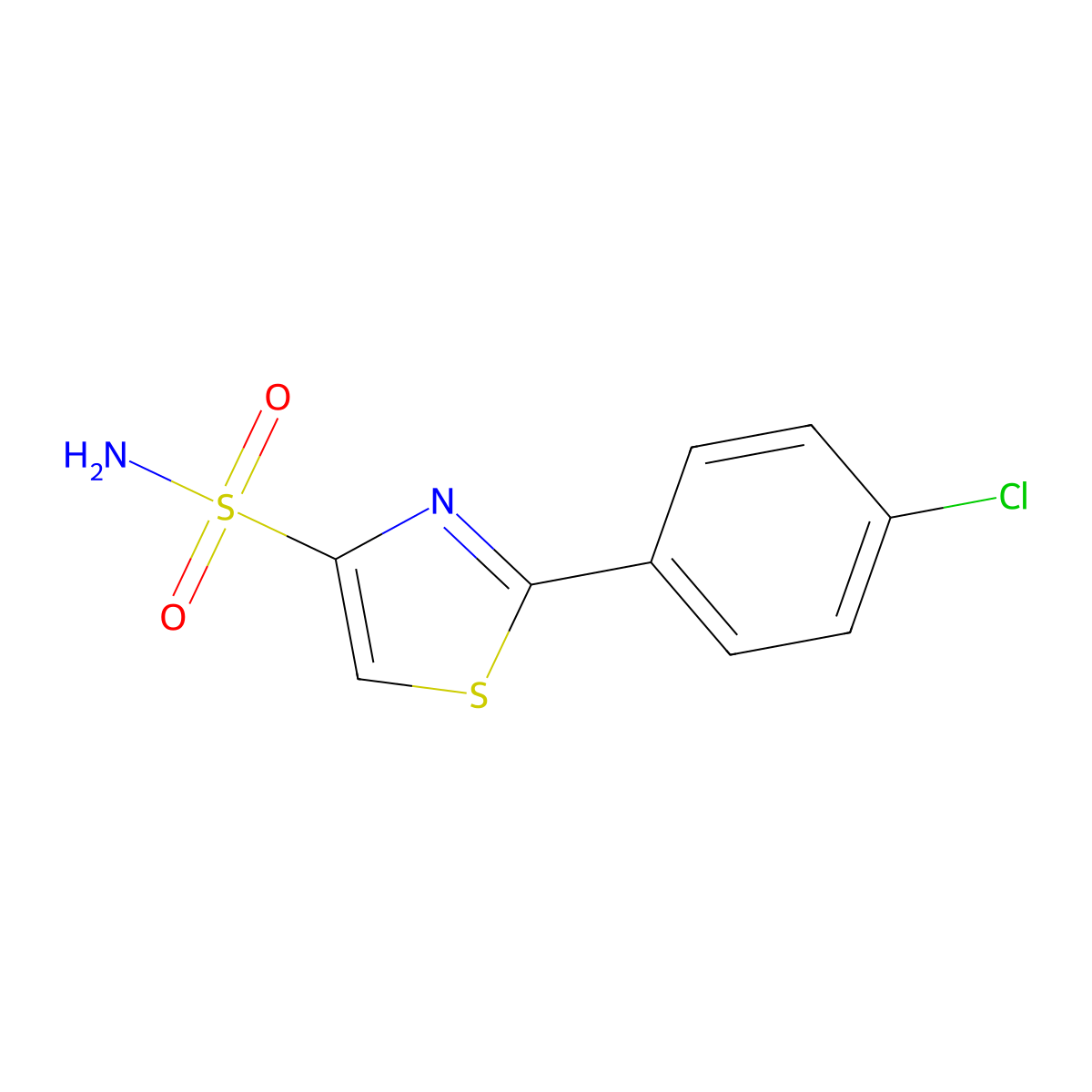 2-(4-Chlorophenyl)-1,3-thiazole-4-sulfonamide molecular structure, CAS 1803581-26-1
