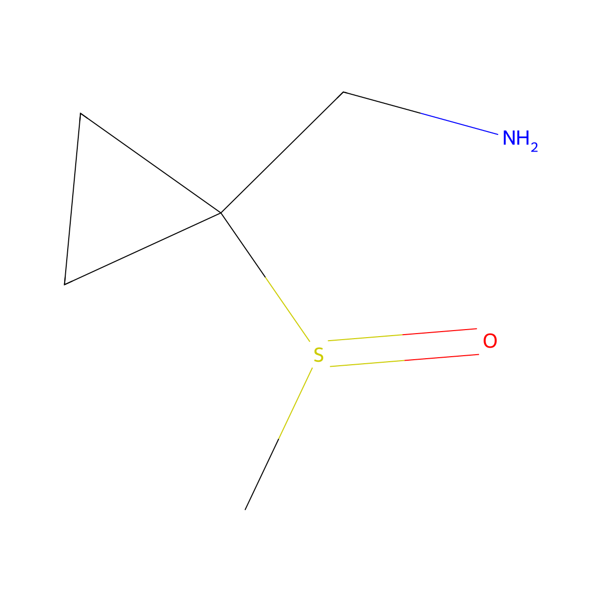 (1-Methanesulfinylcyclopropyl)methanamine molecular structure, CAS 1803581-32-9