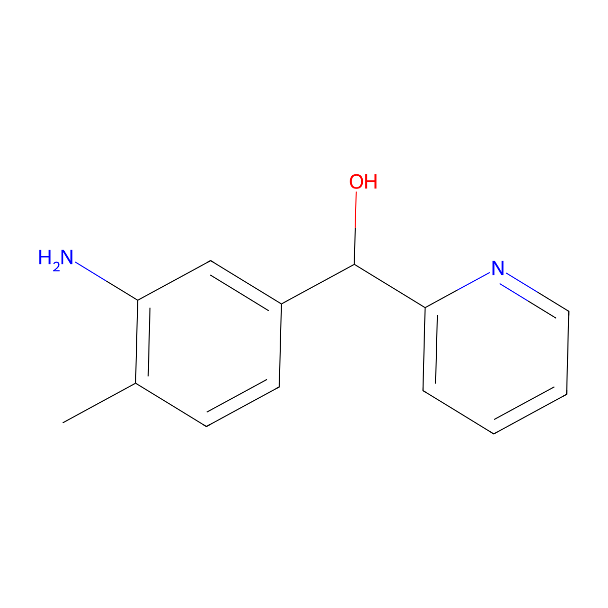 (3-Amino-4-methylphenyl)(pyridin-2-yl)methanol molecular structure, CAS 1803581-37-4