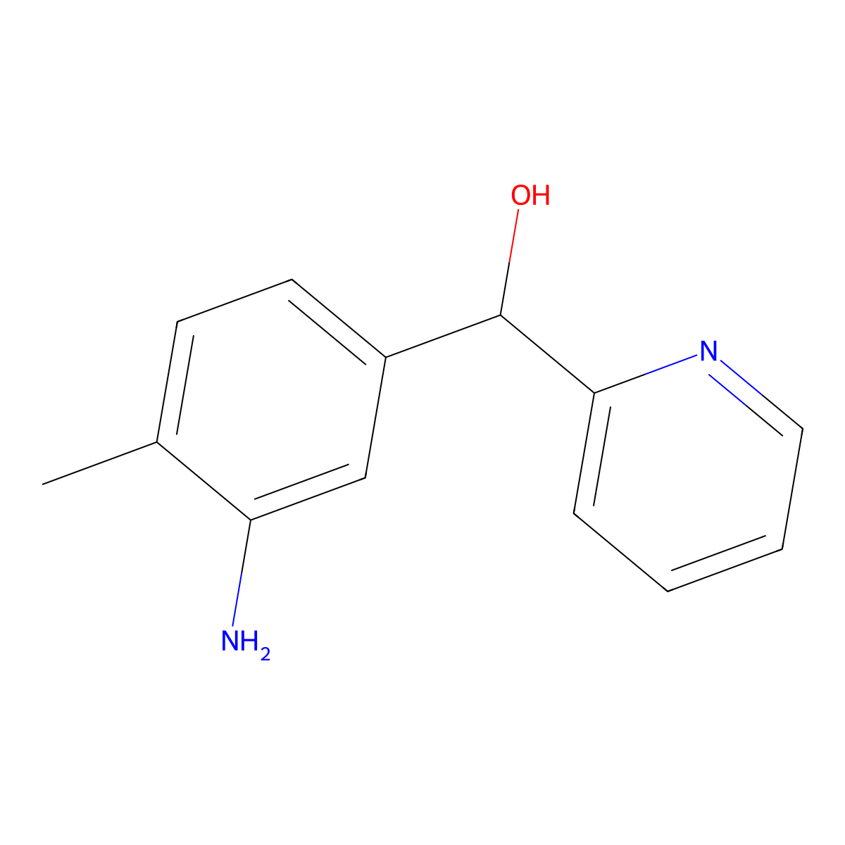 (3-Amino-4-methylphenyl)(pyridin-2-yl)methanol molecular structure, CAS 1803581-37-4