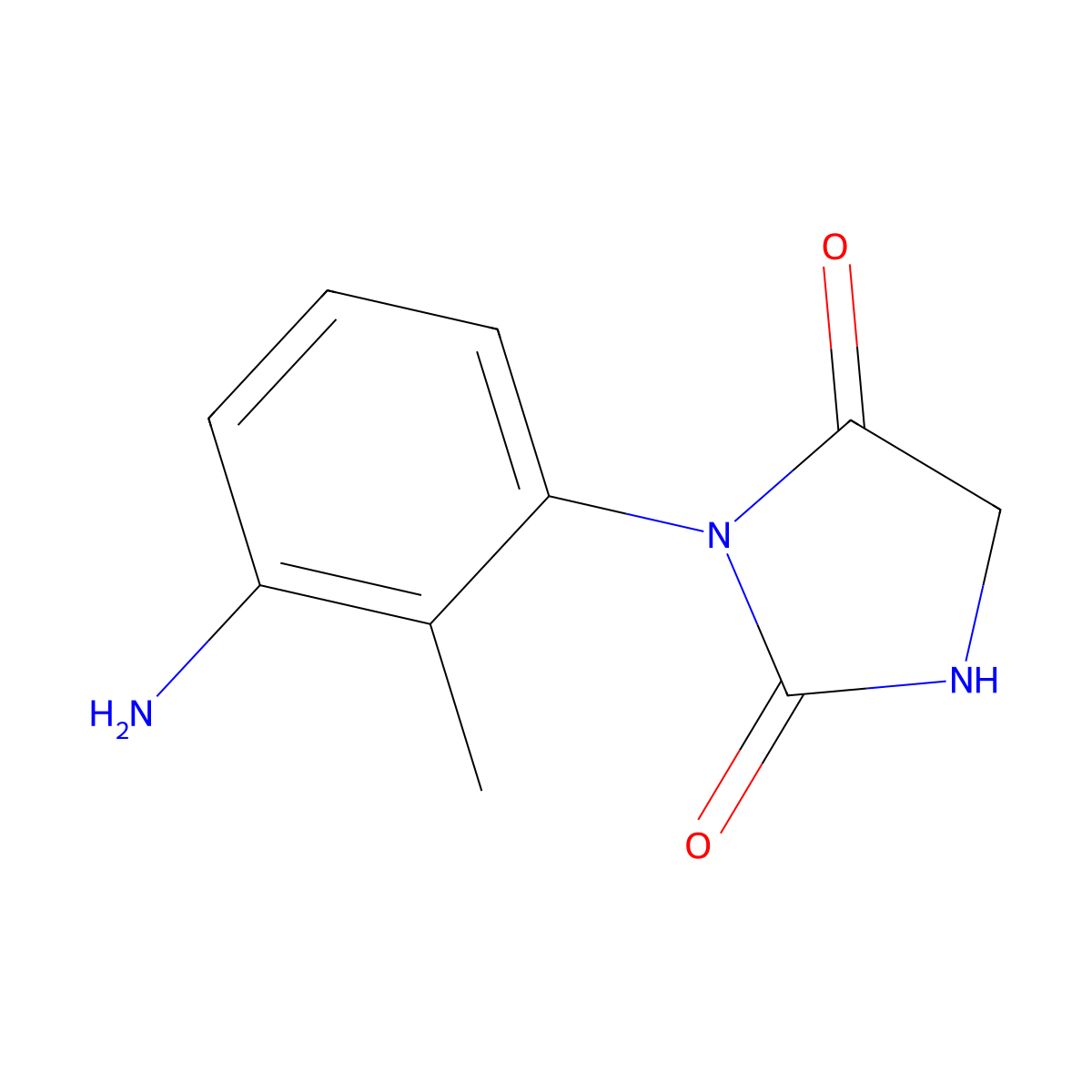 3-(3-Amino-2-methylphenyl)imidazolidine-2,4-dione molecular structure, CAS 1803581-43-2