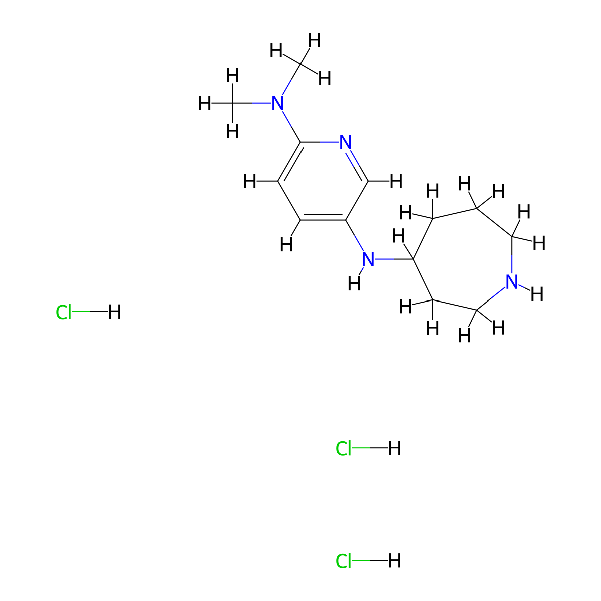 5-N-(azepan-4-yl)-2-N,2-N-dimethylpyridine-2,5-diamine trihydrochloride molecular structure, CAS 1803581-47-6
