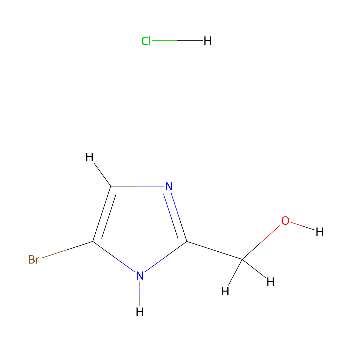 (4-bromo-1H-imidazol-2-yl)methanol hydrochloride molecular structure, CAS 1803581-48-7