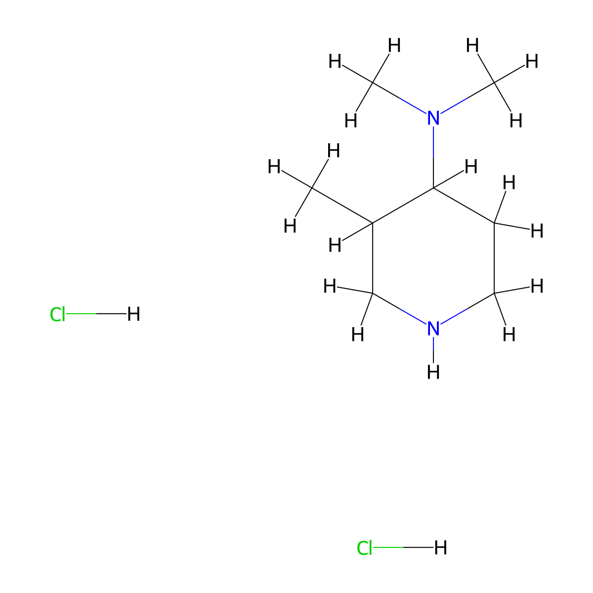 N,N,3-trimethylpiperidin-4-amine dihydrochloride molecular structure, CAS 1803581-52-3