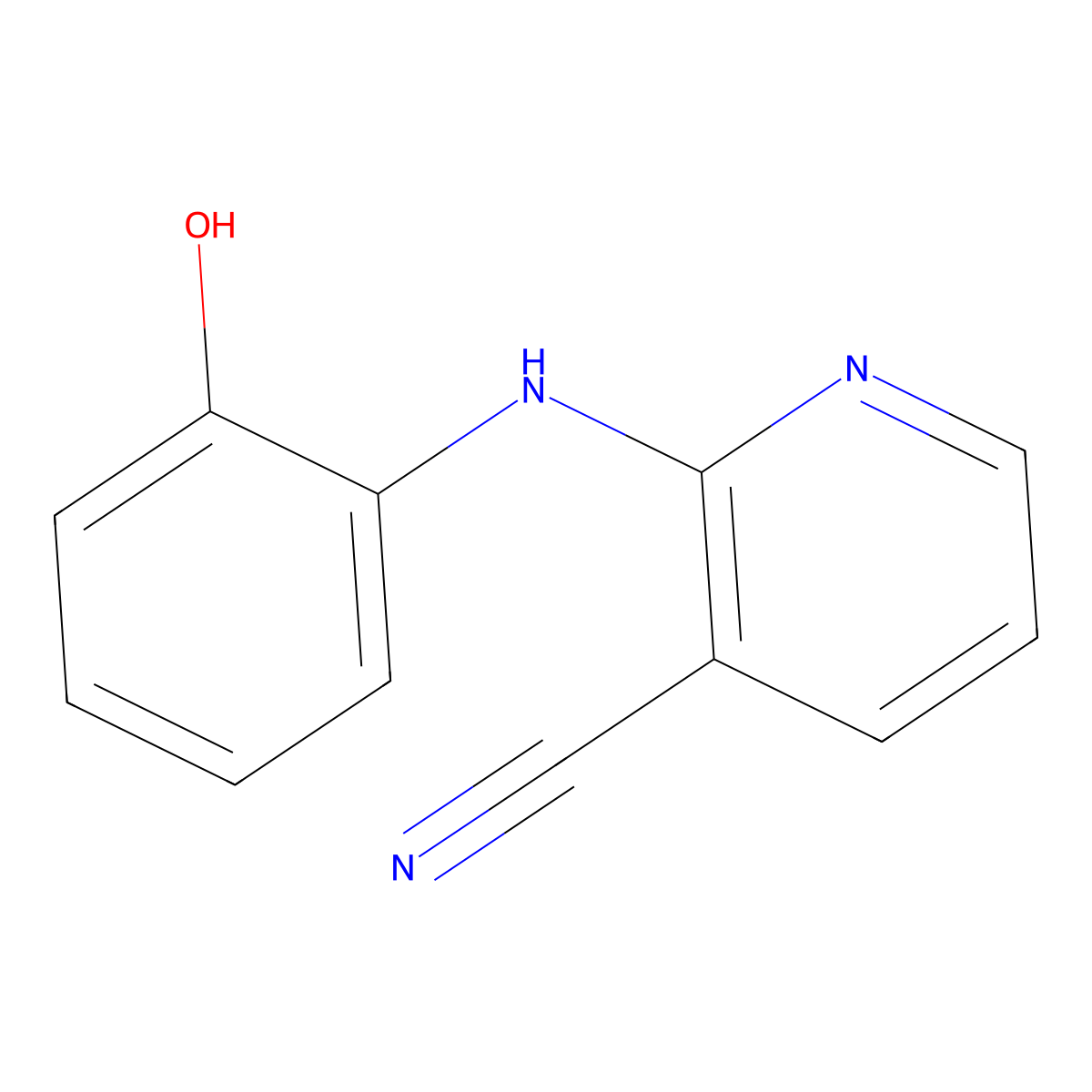 2-[(2-Hydroxyphenyl)amino]pyridine-3-carbonitrile molecular structure, CAS 1803581-53-4