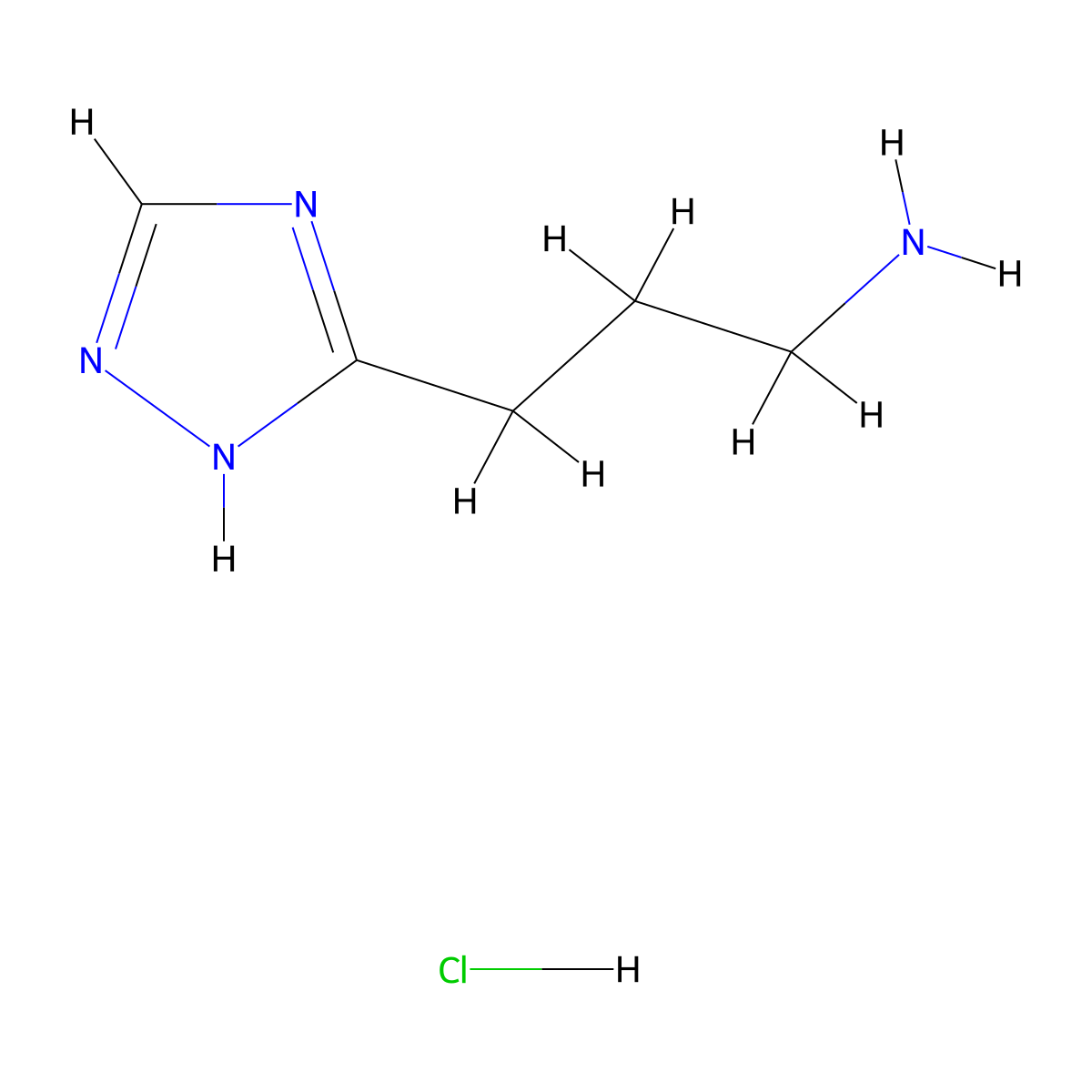 3-(1H-1,2,4-triazol-3-yl)propan-1-amine hydrochloride molecular structure, CAS 1803581-61-4