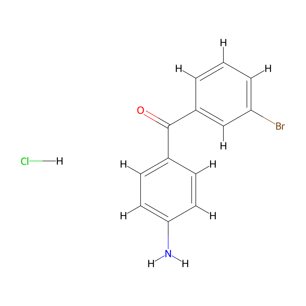 (4-Aminophenyl)(3-bromophenyl)methanone hydrochloride molecular structure, CAS 1803581-62-5