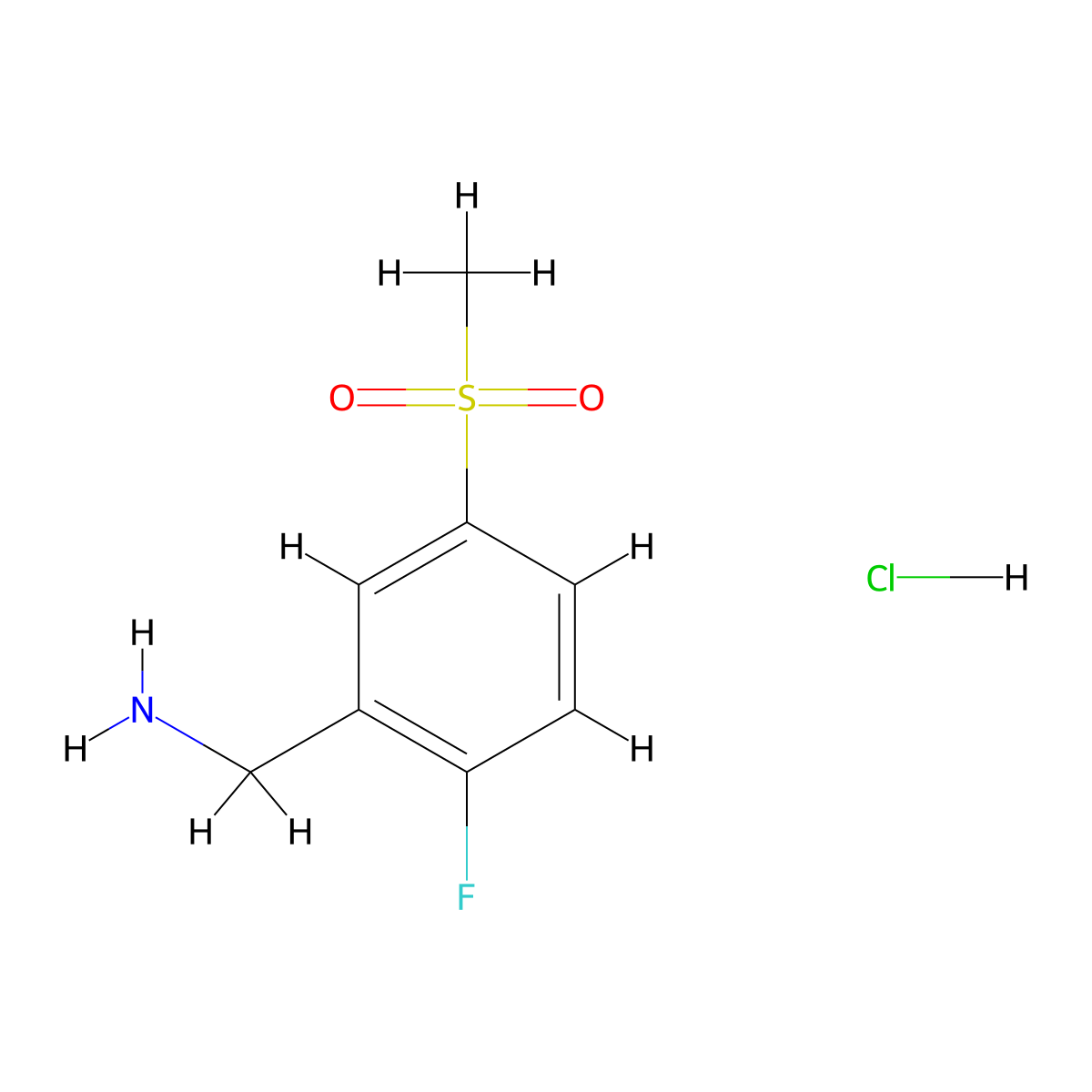 (2-Fluoro-5-methanesulfonylphenyl)methanamine hydrochloride molecular structure, CAS 1803581-65-8