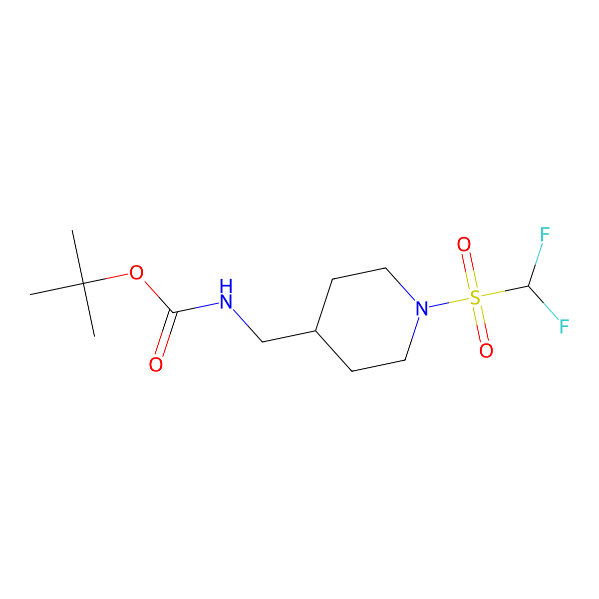 tert-butyl N-[(1-difluoromethanesulfonylpiperidin-4-yl)methyl]carbamate molecular structure, CAS 1803581-67-0