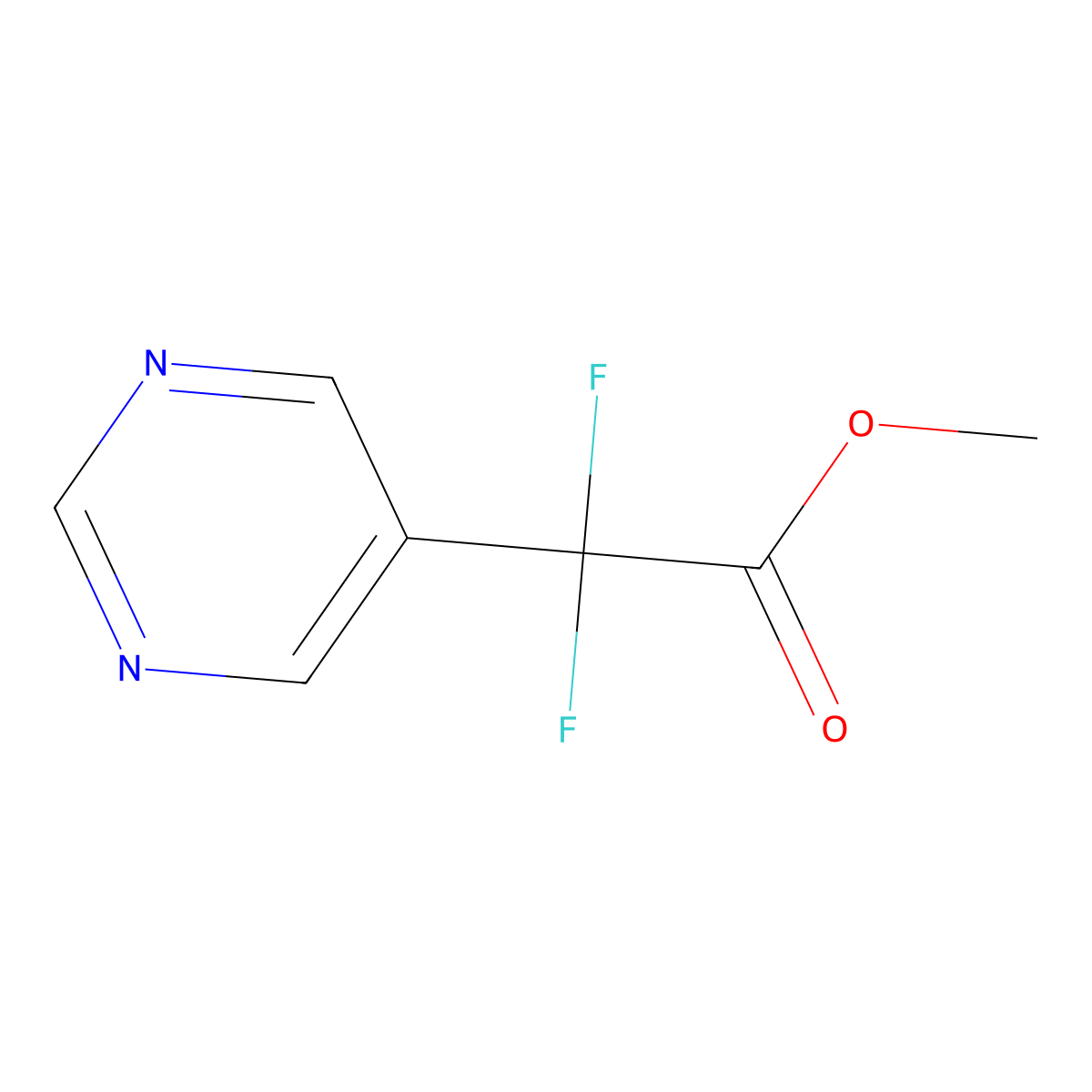 Methyl 2,2-difluoro-2-(pyrimidin-5-yl)acetate molecular structure, CAS 1803581-68-1