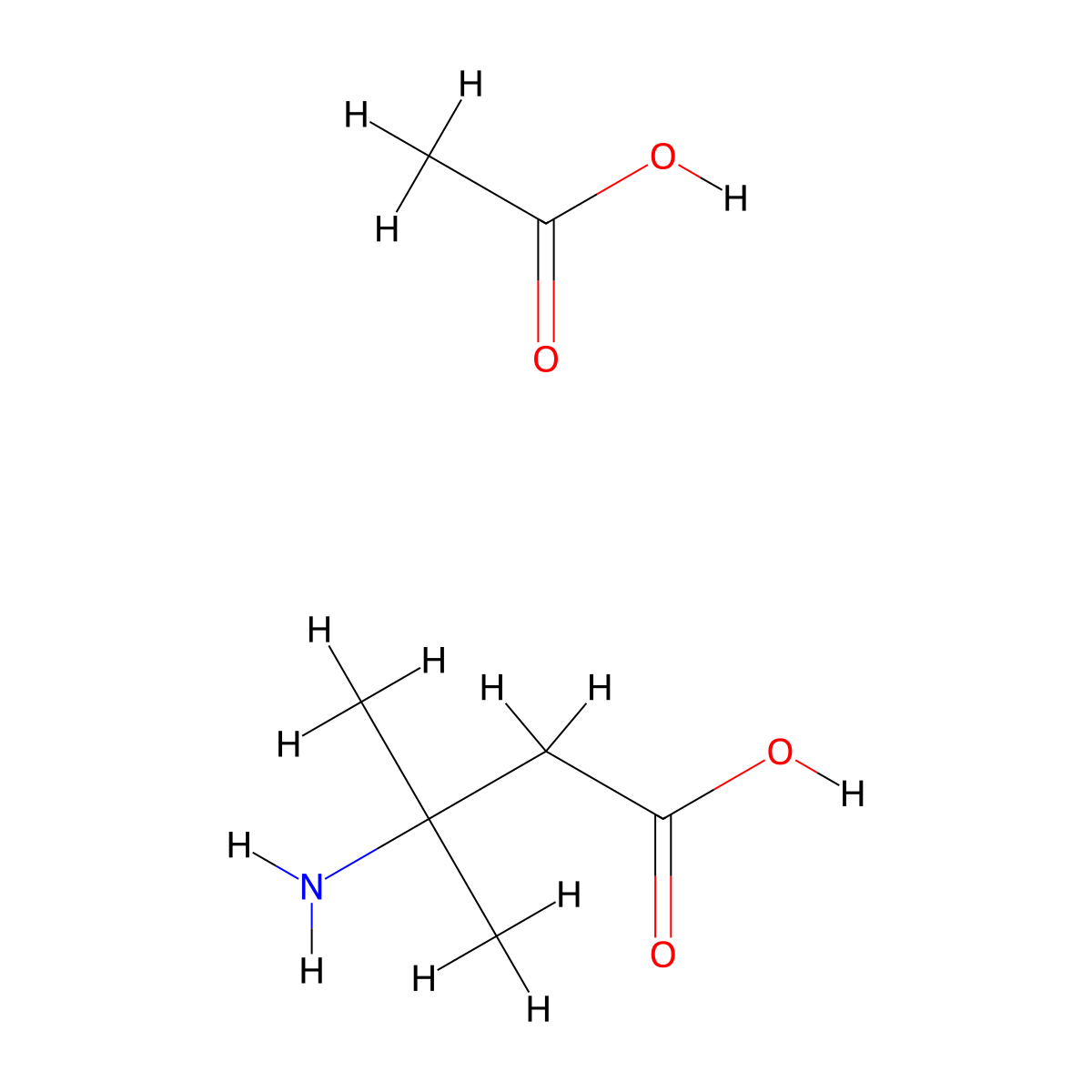 3-Amino-3-methylbutanoic acid, acetic acid molecular structure, CAS 1803581-70-5