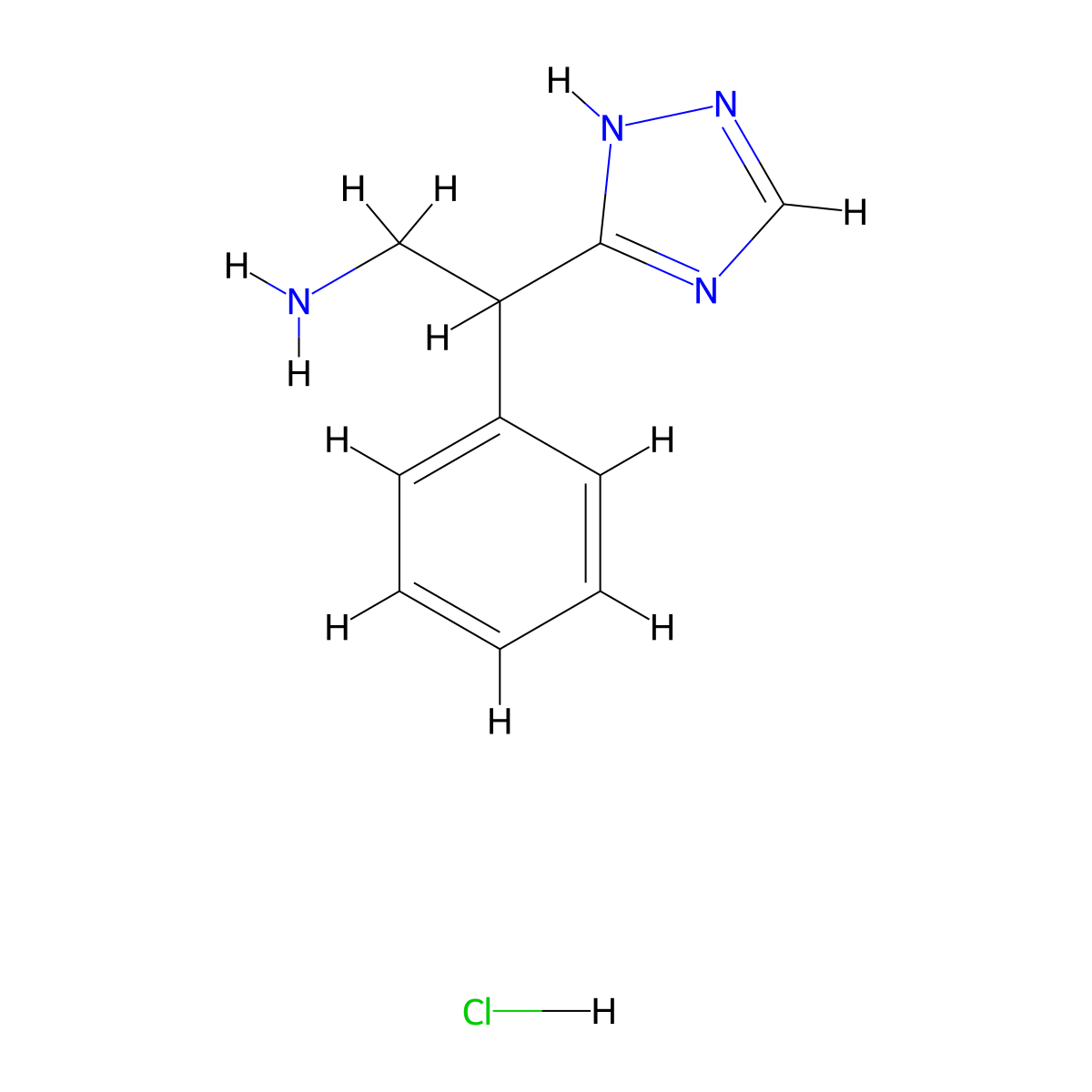 2-phenyl-2-(4H-1,2,4-triazol-3-yl)ethan-1-amine hydrochloride molecular structure, CAS 1803581-71-6