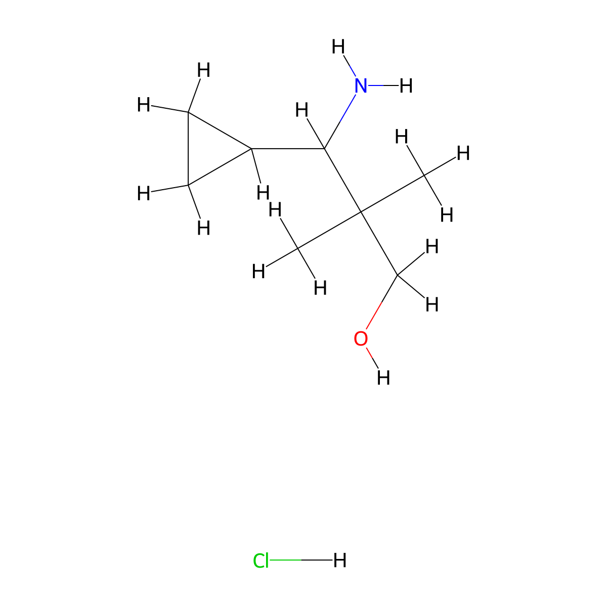 3-Amino-3-cyclopropyl-2,2-dimethylpropan-1-ol hydrochloride molecular structure, CAS 1803581-75-0