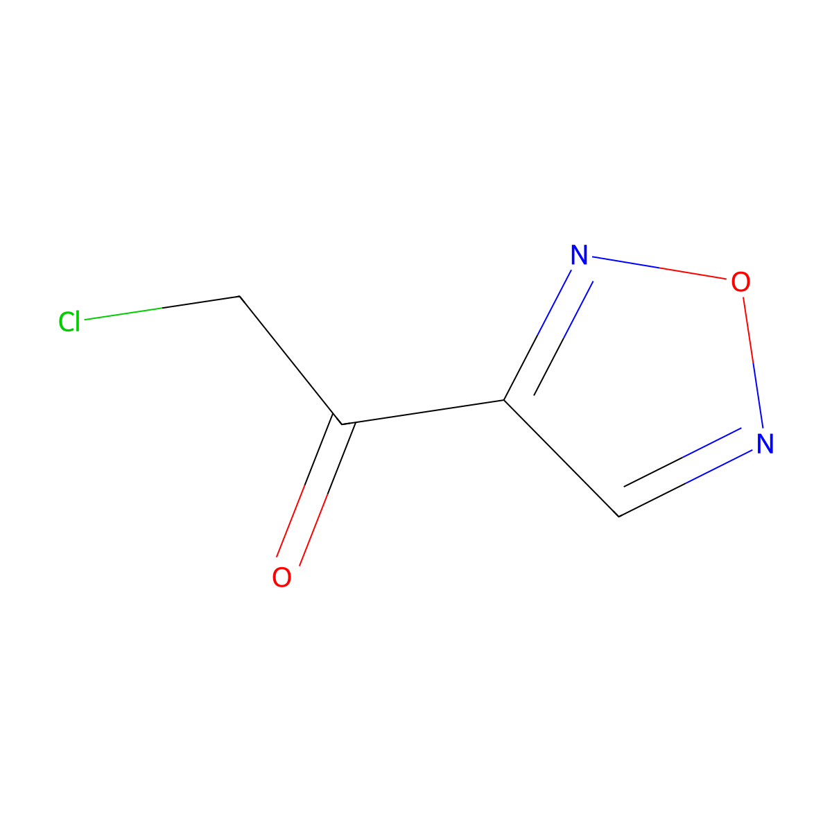 2-Chloro-1-(1,2,5-oxadiazol-3-yl)ethan-1-one molecular structure, CAS 1803581-79-4