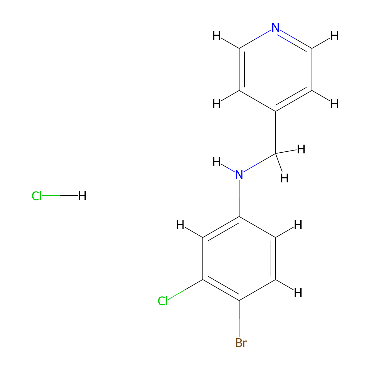 4-bromo-3-chloro-N-(pyridin-4-ylmethyl)aniline hydrochloride molecular structure, CAS 1803581-85-2